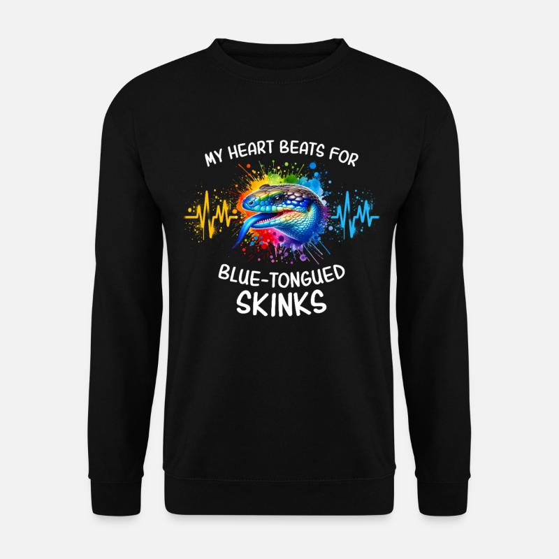 Blauzungenskink Herzlinie - Unisex Pullover - Schwarz
