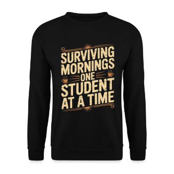 Professeur principal survivant aux matins Conseiller de classe - Sweat-shirt Unisexe - noir - Devant - Alina (178cm) & Michal (187cm)