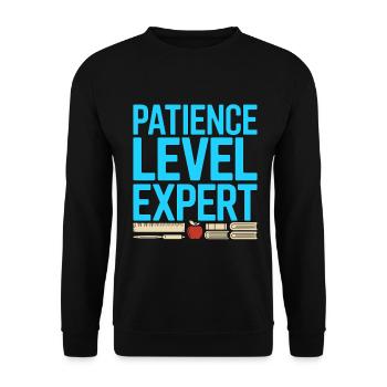 Enseignant principal Niveau de patience Éducateur expert - Sweat-shirt Unisexe - noir - Devant - Alina (178cm) & Michal (187cm)