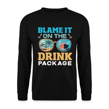 Blame It On The Drink Package Alcohol - Unisex Sweatshirt - black - Front - Alina (178cm) & Michal (187cm)