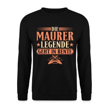 Handwerker Maurer Legende in Rente - Unisex Pullover - Schwarz - Vorne - Alina (178cm) & Michal (187cm)