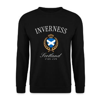 Inverness Schottland Wappen Krone – Reise Souvenir - Unisex Pullover - Schwarz - Vorne - Alina (178cm) & Michal (187cm)