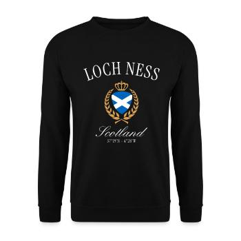 Couronne des armoiries du Loch Ness en Écosse – Souvenir de voyage - Sweat-shirt Unisexe - noir - Devant - Alina (178cm) & Michal (187cm)