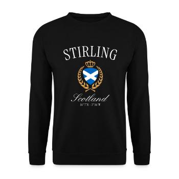 Couronne des armoiries de Stirling Scotland – Souvenir de voyage - Sweat-shirt Unisexe - noir - Devant - Alina (178cm) & Michal (187cm)