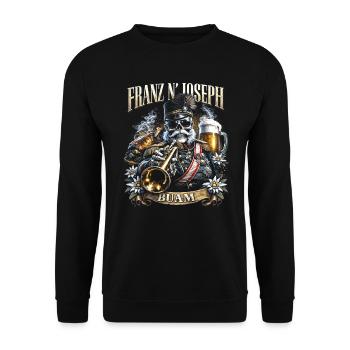 Franz Joseph Buam Franz N' Joseph - Unisex Pullover - Schwarz - Vorne - Alina (178cm) & Michal (187cm)