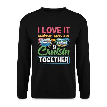 Cruisin Together Sunglasses Vacation Travel - Unisex Sweatshirt - black - Front - Alina (178cm) & Michal (187cm)