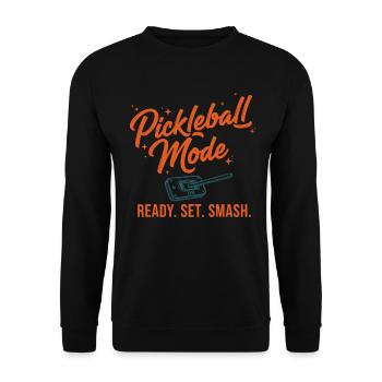 Pickleball-Modus Fertiges Set Smash Lustiger Spieler Liebe - Unisex Pullover - Schwarz - Vorne - Alina (178cm) & Michal (187cm)
