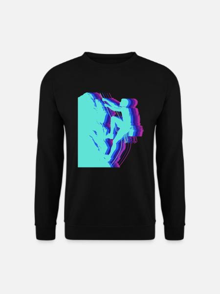 Glitch Art Climber Silhouette Modern - Unisex Sweatshirt - black