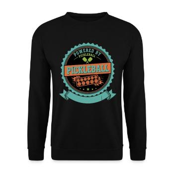 Pickleball Powered By Pickleball funny player - Unisex Sweatshirt - black - Front - Alina (178cm) & Michal (187cm)