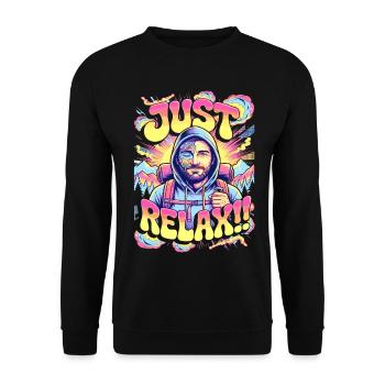 Aventure de montagne Wanderer Just Relax - Sweat-shirt Unisexe - noir - Devant - Alina (178cm) & Michal (187cm)