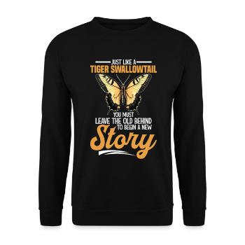 Schmetterlingsliebhaber Insekt Entomoloy Östlicher Tiger - Unisex Pullover - Schwarz - Vorne - Alina (178cm) & Michal (187cm)