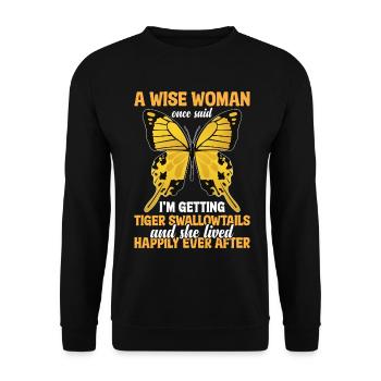  Eastern Tiger Swallowtail Lover Buterfly Insect - Unisex Sweatshirt - black - Front - Alina (178cm) & Michal (187cm)