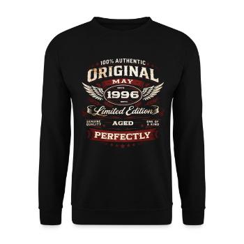 30th Birthday Gift Husband Original May 1996 - Unisex Sweatshirt - black - Front - Alina (178cm) & Michal (187cm)