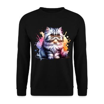 Cadeau du chat persan - Sweat-shirt Unisexe - noir - Devant - Alina (178cm) & Michal (187cm)