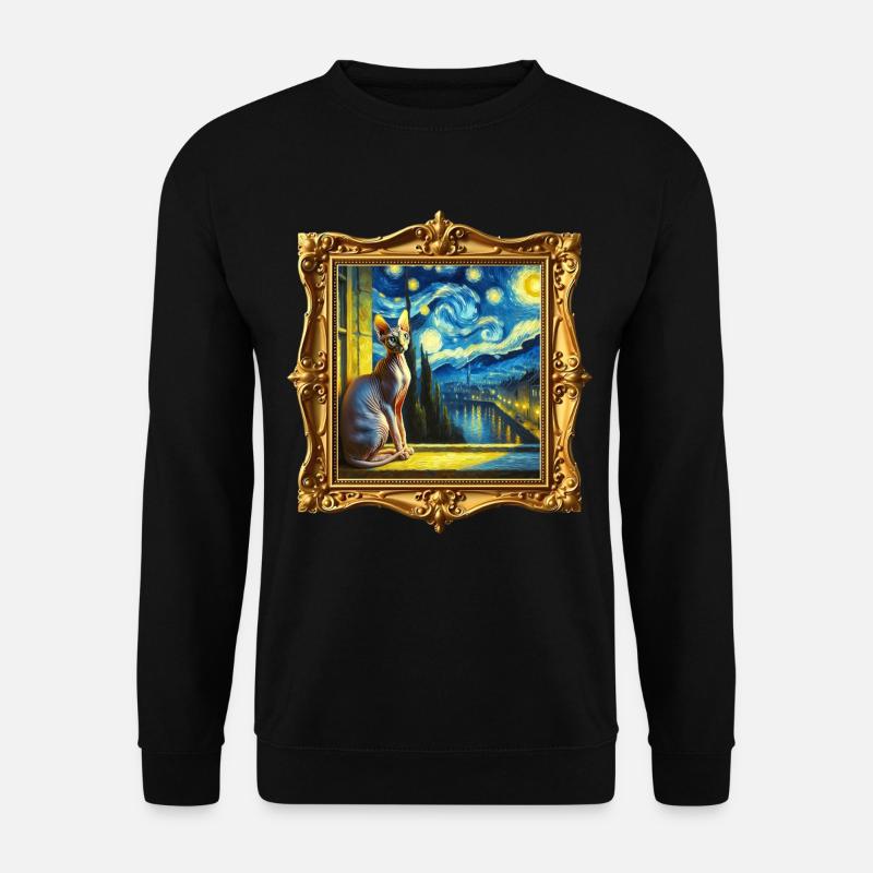 Sphynx Cat Starry Night - Unisex Sweatshirt - black