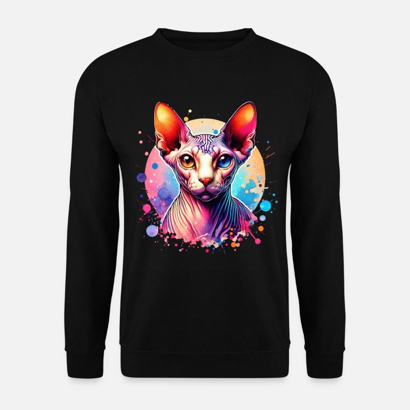 Sphynxkatze Motiv - Unisex Pullover - Schwarz