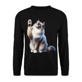 Ragdoll Katze Ragdoll Cat - Unisex Sweatshirt - black - Front - Alina (178cm) & Michal (187cm)