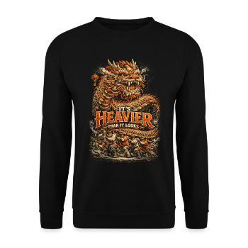 Dragon Dance Drachentanz Heavier Than It Looks - Unisex Pullover - Schwarz - Vorne - Alina (178cm) & Michal (187cm)