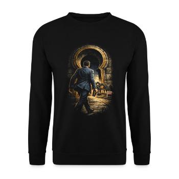 Immobilienmakler Makler - Unisex Pullover - Schwarz - Vorne - Alina (178cm) & Michal (187cm)