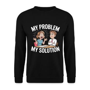 Professeur principal Mon problème Mon pictogramme Papa Maman - Sweat-shirt Unisexe - noir - Devant - Alina (178cm) & Michal (187cm)