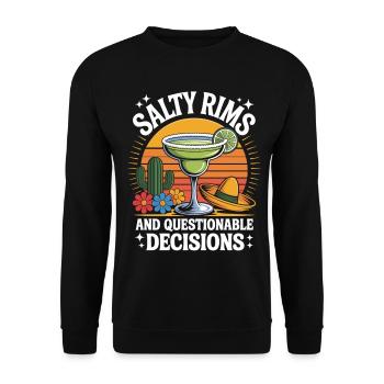 T-shirt Margarita avec des jantes salées - Sweat-shirt Unisexe - noir - Devant - Alina (178cm) & Michal (187cm)