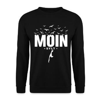 Moin Sylt Nordsee Insel Urlaub Shirt - Unisex Pullover - Schwarz - Vorne - Alina (178cm) & Michal (187cm)