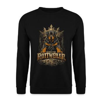 Respectez le chien rottweiler - Sweat-shirt Unisexe - noir - Devant - Alina (178cm) & Michal (187cm)