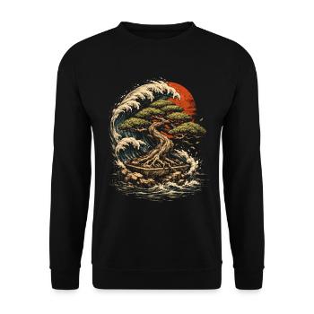 Bonsaibaum - Unisex Pullover - Schwarz - Vorne - Alina (178cm) & Michal (187cm)