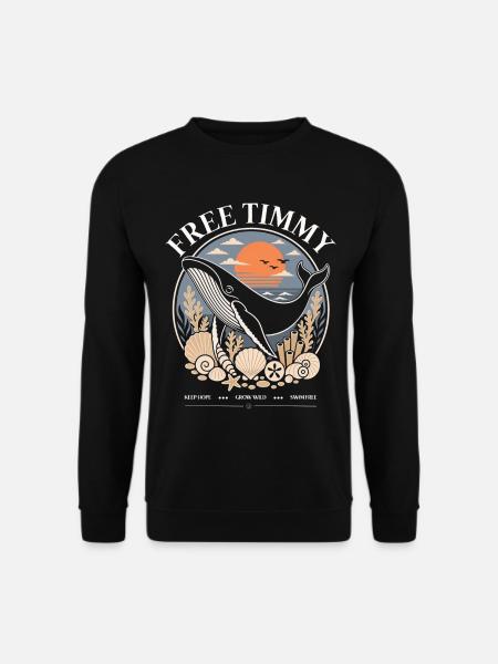 Buckelwal Timmy Hope Statement Merch - Unisex Pullover - Schwarz
