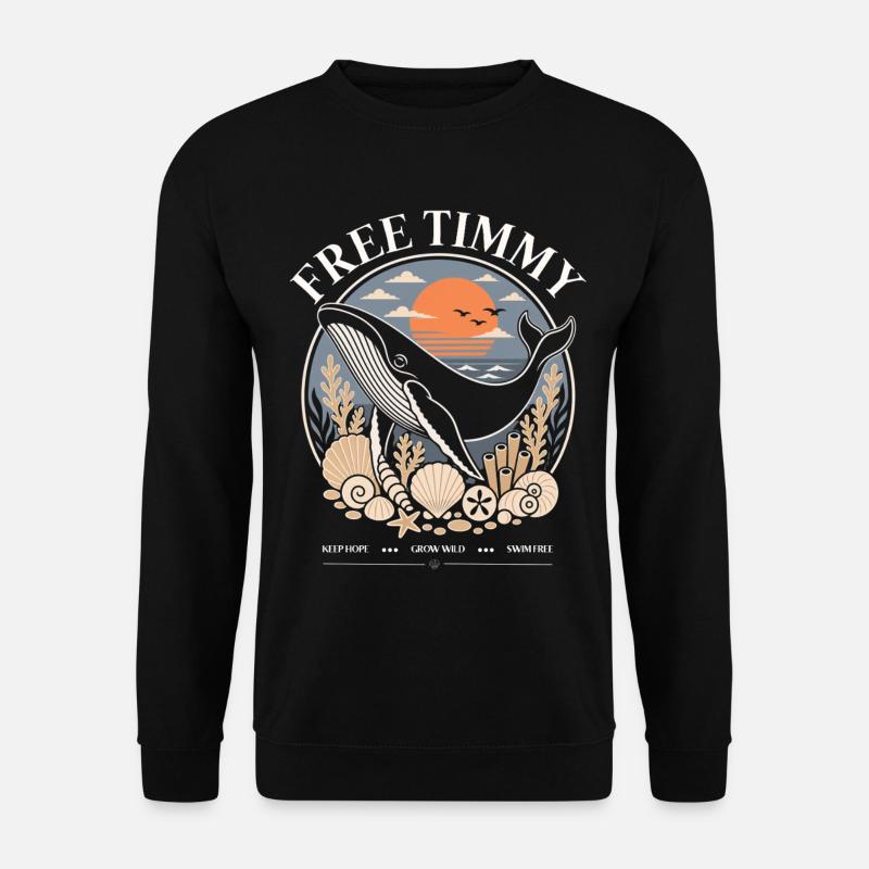 Buckelwal Timmy Hope Statement Merch - Unisex Pullover - Schwarz