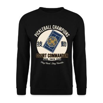 Pickleball Funny Player Love Pickle Ball Court - Unisex Sweatshirt - black - Front - Alina (178cm) & Michal (187cm)