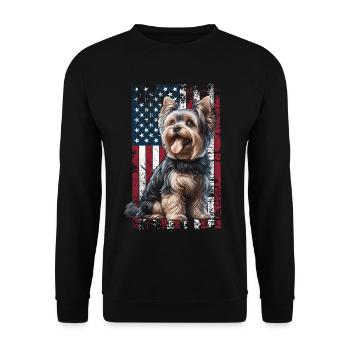 Yorkshire Terrier US Yorkshire Terrier - Unisex Sweatshirt - black - Front - Alina (178cm) & Michal (187cm)