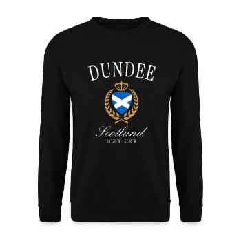 Dundee Schottland Wappen Krone – Reise Souvenir - Unisex Pullover - Schwarz - Vorne - Alina (178cm) & Michal (187cm)
