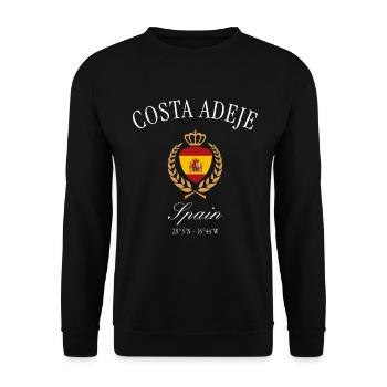Costa Adeje Teneriffa Wappen – Reise Souvenir - Unisex Pullover - Schwarz - Vorne - Alina (178cm) & Michal (187cm)