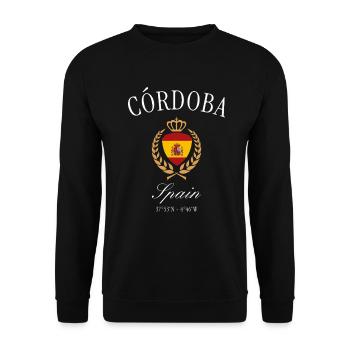 Córdoba Spanien Wappen Krone – Reise Souvenir - Unisex Pullover - Schwarz - Vorne - Alina (178cm) & Michal (187cm)