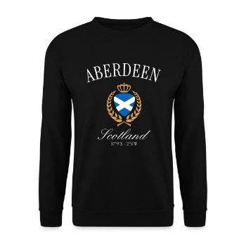 Aberdeen Schottland Wappen Krone – Reise Souvenir - Unisex Pullover - Schwarz - Vorne - Alina (178cm) & Michal (187cm)