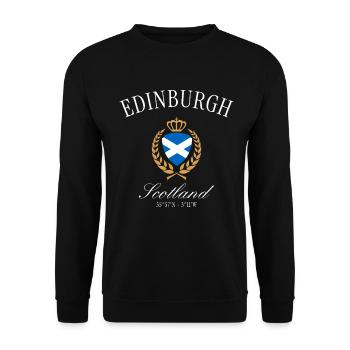 Couronne des armoiries d’Édimbourg, Écosse – Souvenir de voyage - Sweat-shirt Unisexe - noir - Devant - Alina (178cm) & Michal (187cm)