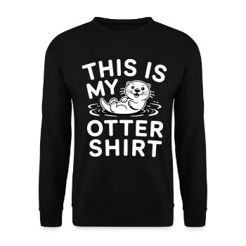 T-shirt Loutre C’est mon T-shirt Loutre - Sweat-shirt Unisexe - noir - Devant - Alina (178cm) & Michal (187cm)