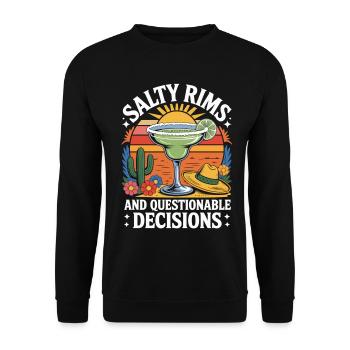 Margarita Salty Rims - Sommer Cocktail Shirt - Unisex Pullover - Schwarz - Vorne - Alina (178cm) & Michal (187cm)