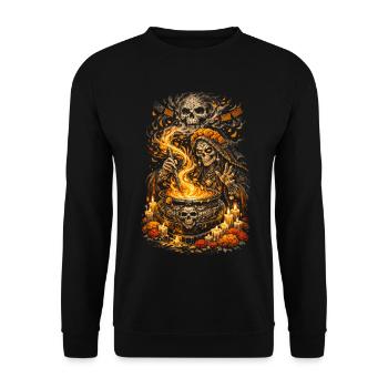 Dia de los Muertos Witch - Sweat-shirt Unisexe - noir - Devant - Alina (178cm) & Michal (187cm)