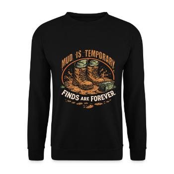 Geocache Mud Is Temporary Finds Are Forever - Unisex Sweatshirt - black - Front - Alina (178cm) & Michal (187cm)