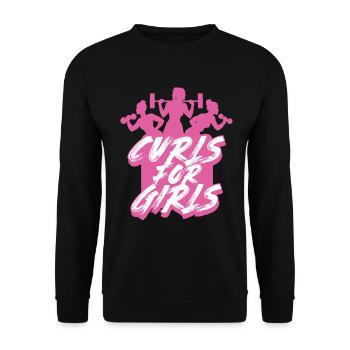 Biceps Bicep Training Bodybuilder Gym - Unisex Sweatshirt - black - Front - Alina (178cm) & Michal (187cm)