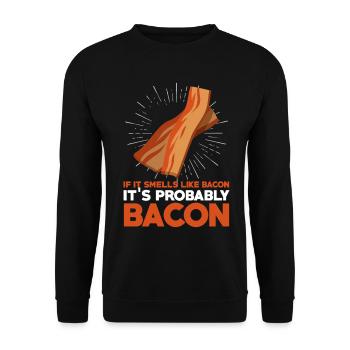Si ça sent le bacon, citation drôle de viande - Sweat-shirt Unisexe - noir - Devant - Alina (178cm) & Michal (187cm)