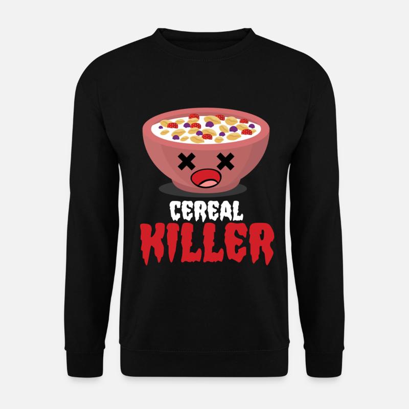 Cereal Killer Breakfast Humor Pun - Unisex Sweatshirt - black