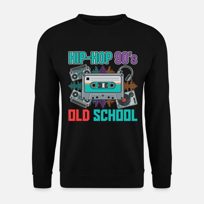 Hip Hop 90s Oldschool Retro Cassette - Unisex Sweatshirt - black