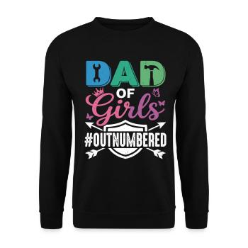 Papa des filles #Outnumbered Père fille - Sweat-shirt Unisexe - noir - Devant - Alina (178cm) & Michal (187cm)