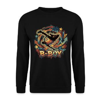 Breakdance B-Boy Streetstyle Graffiti - Unisex Pullover - Schwarz - Vorne - Alina (178cm) & Michal (187cm)