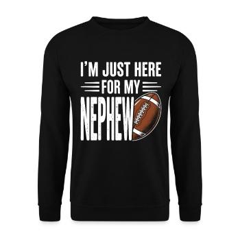 I'm Just Here For My Nephew Football - Unisex Sweatshirt - black - Front - Alina (178cm) & Michal (187cm)
