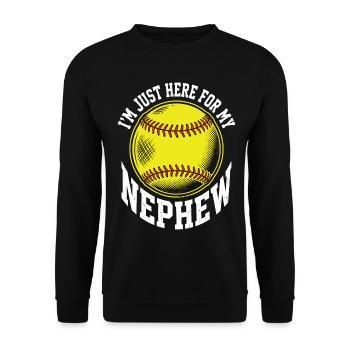 I'm Just Here For My Nephew Softball - Unisex Sweatshirt - black - Front - Alina (178cm) & Michal (187cm)