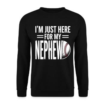 I'm Just Here For My Nephew Baseball - Unisex Sweatshirt - black - Front - Alina (178cm) & Michal (187cm)